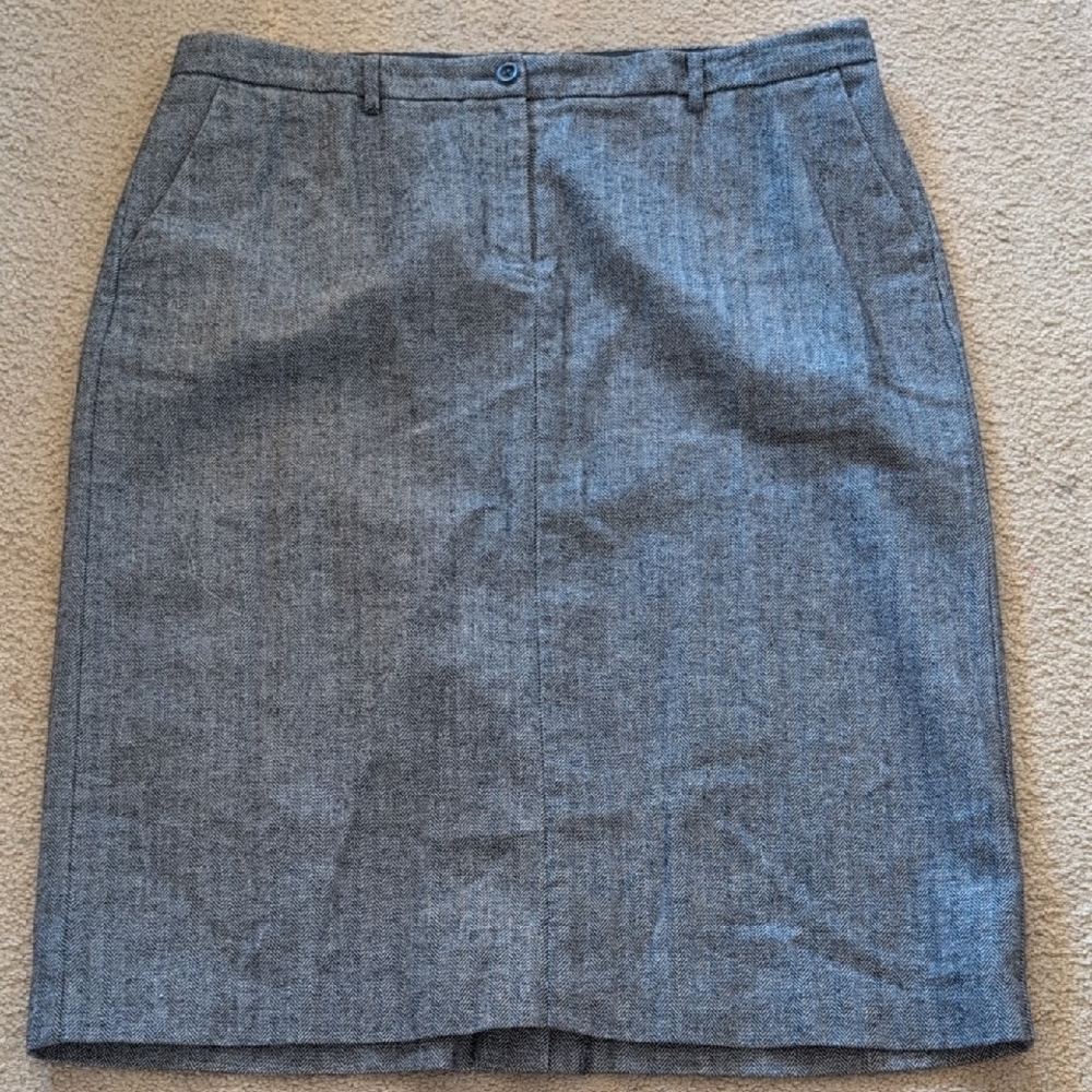 L.L Bean Gray Classic Fit Cotton Skirt Size 18W